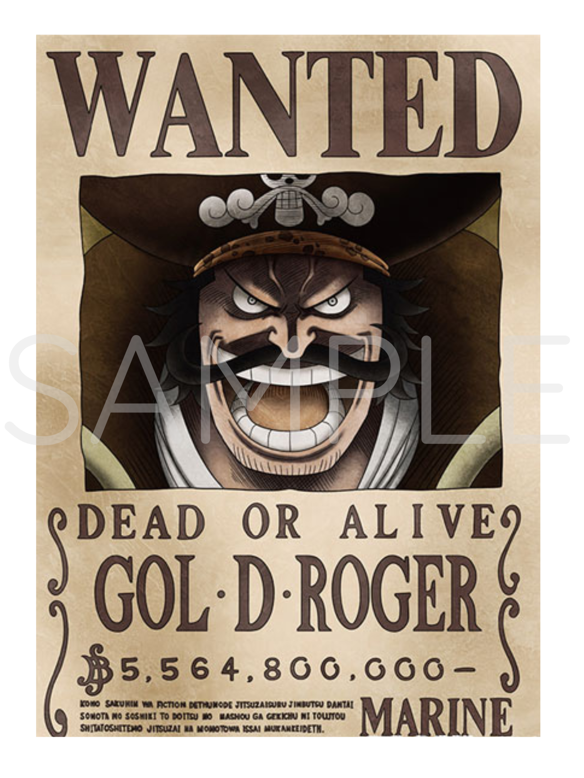 One Piece Official Navy Wanted Poster - Gol.D.Roger