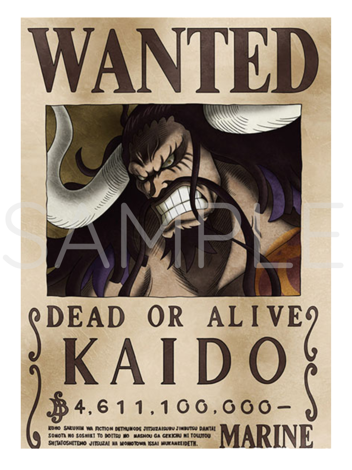 One Piece Official Navy Wanted Poster - Kaido